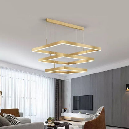 AuraGlow – Sleek LED Chandelier with Dimmable Feature
