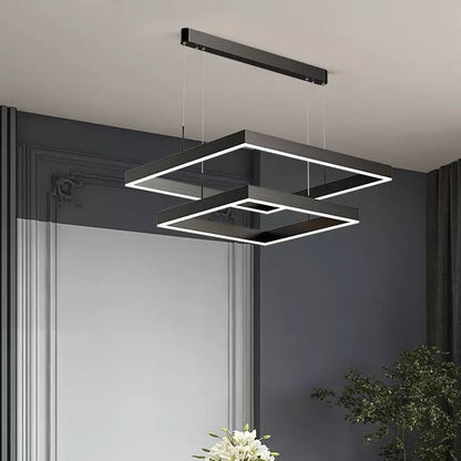 AuraGlow – Sleek LED Chandelier with Dimmable Feature
