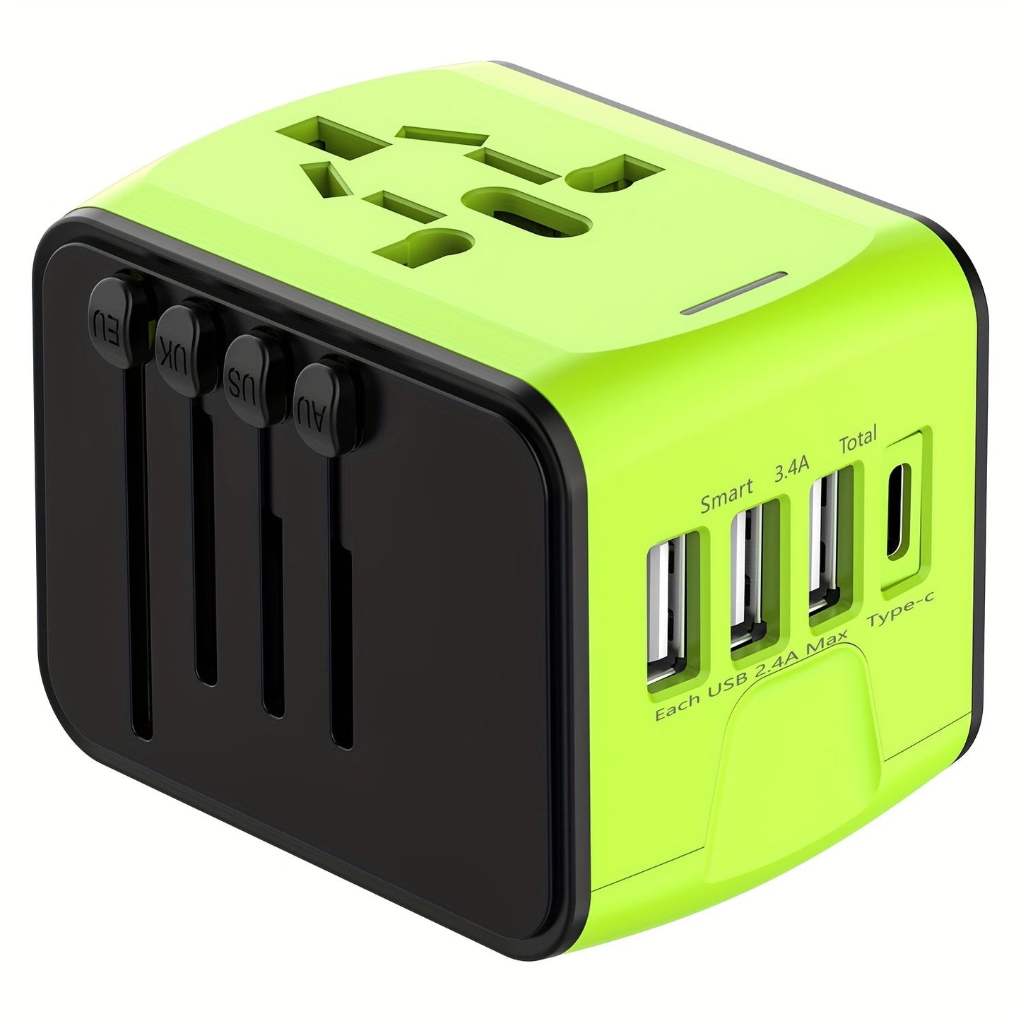 Variant image for Universal Travel Adapter with 4 USB Ports and Type-C – Global Compatibility, Fast Charging Safety Features-3