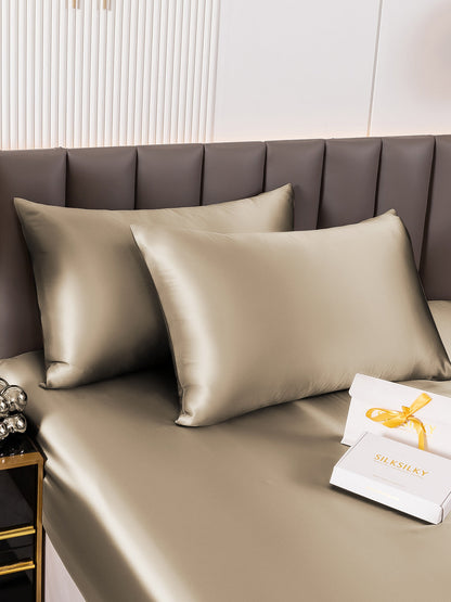 DreamSilk - 2-Pack Mulberry Silk Pillowcases with Hidden Zipper Closure