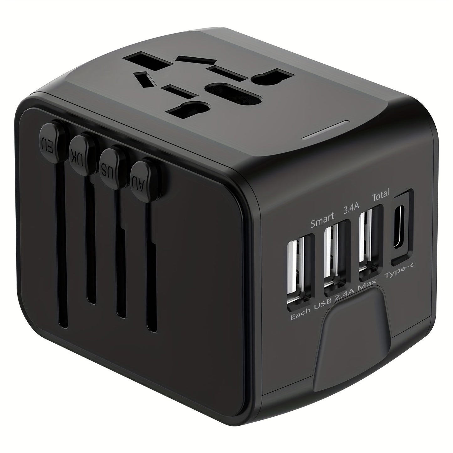 Variant image for Universal Travel Adapter with 4 USB Ports and Type-C – Global Compatibility, Fast Charging Safety Features-2