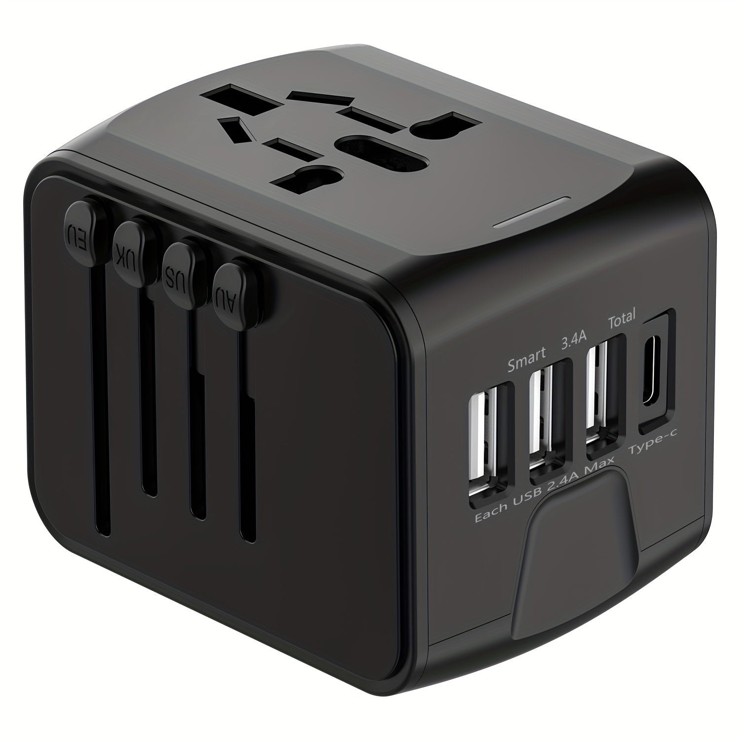 Variant image for Universal Travel Adapter with 4 USB Ports and Type-C – Global Compatibility, Fast Charging Safety Features-2