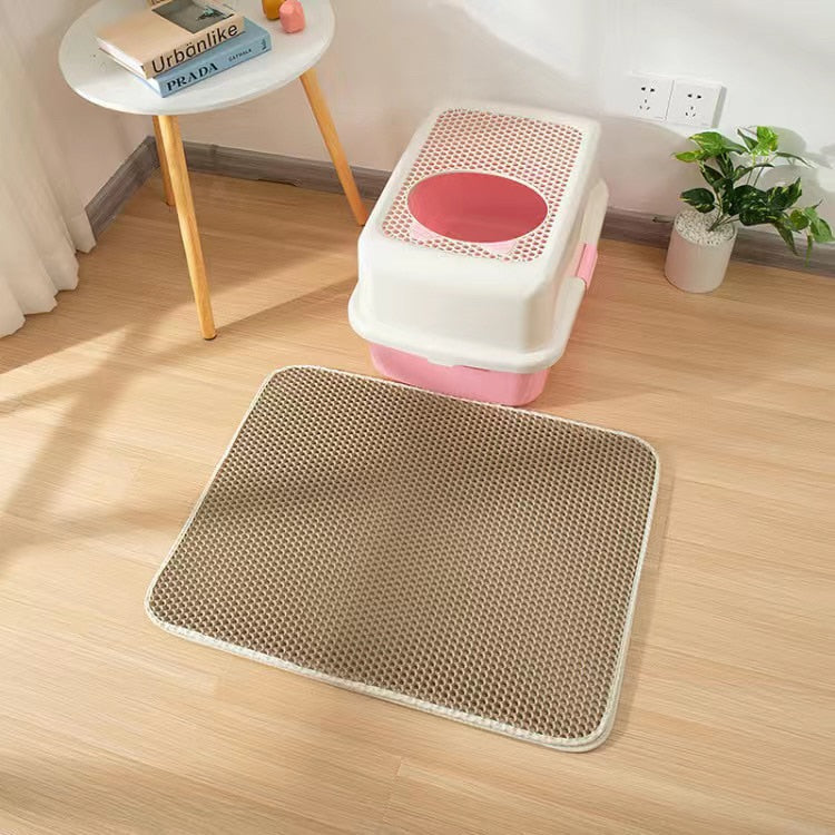Soft Waterproof Cat Litter Mat – Easy to Clean Kitty Litter Box Floor Mat for Tidy Home-5