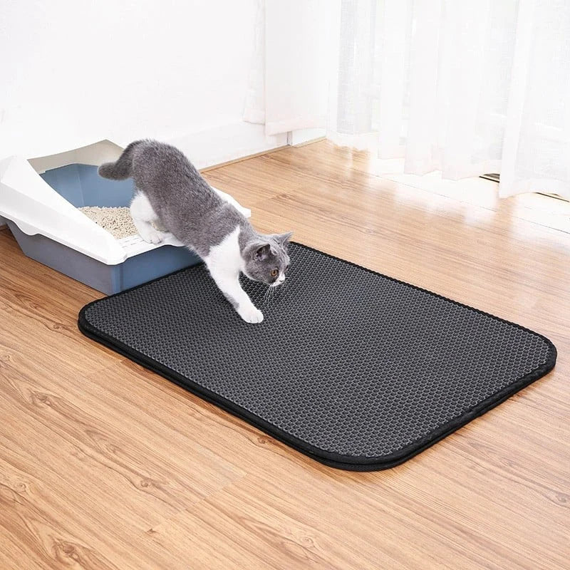 Soft Waterproof Cat Litter Mat – Easy to Clean Kitty Litter Box Floor Mat for Tidy Home-1