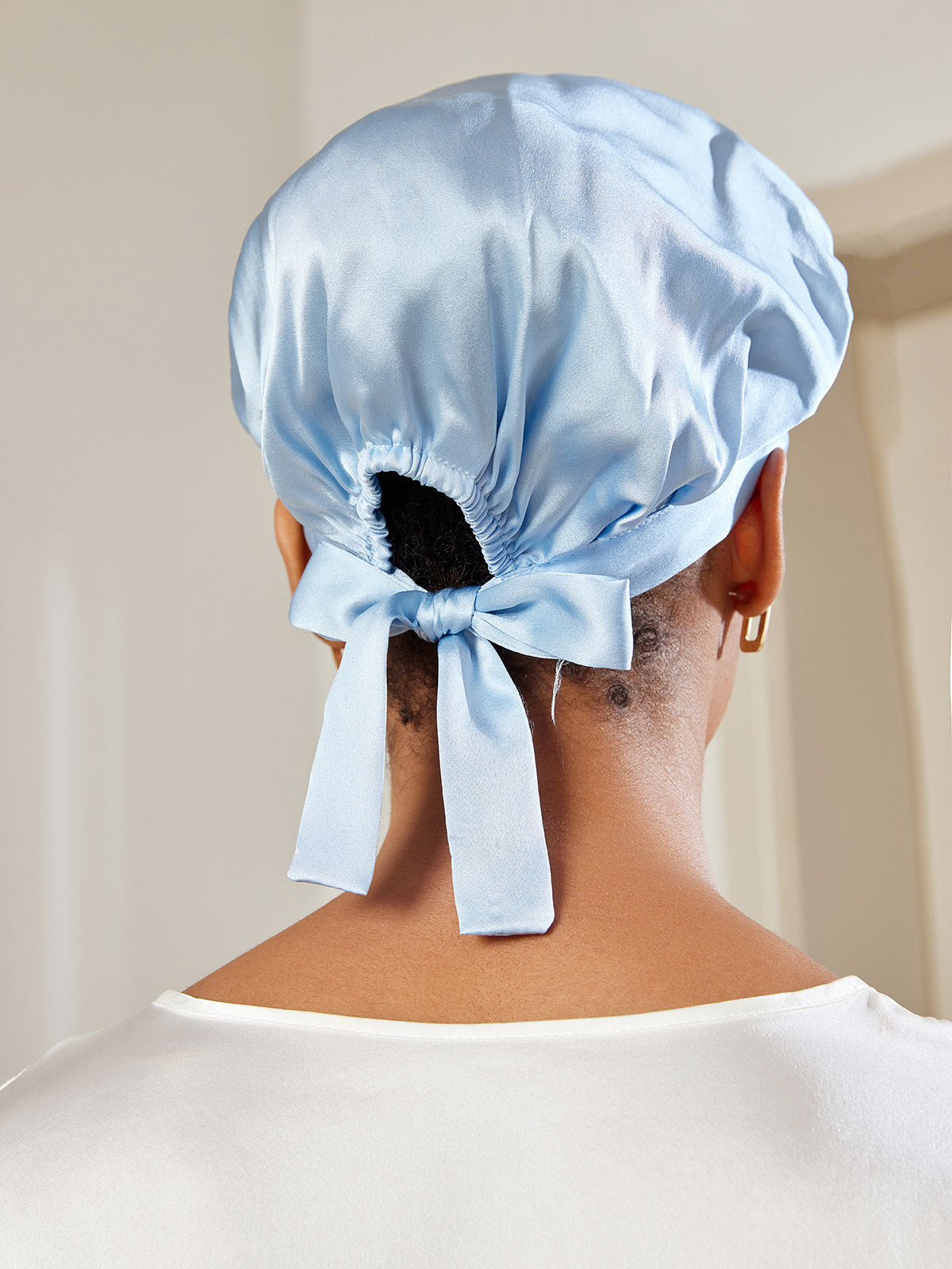 SilkCrown - Classic Silk Sleep Cap with Ribbon