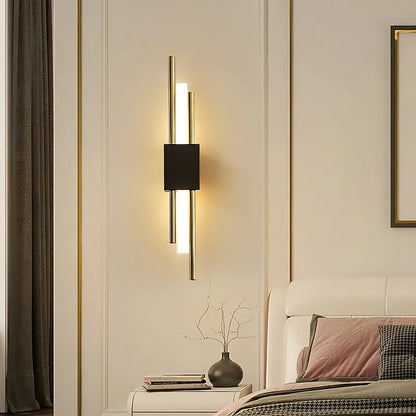 LumeGold – Lámpara de Pared LED Negra y Dorada Elegante