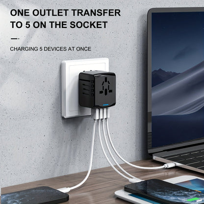 Universal Travel Adapter with 4 USB Ports and Type-C – Global Compatibility, Fast Charging Safety Features-6