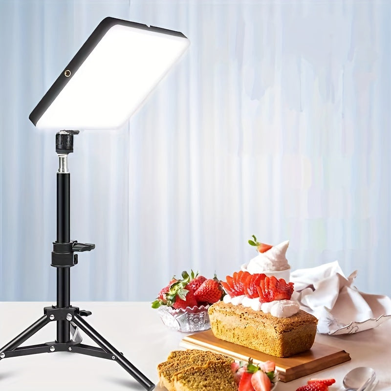Adjustable LED Light Stand for Photography and Video – 1.1m Height, Sturdy Aluminum Tripod with Lamp-1