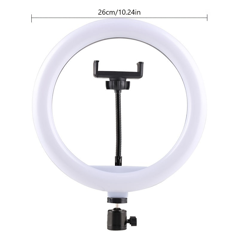 10-Inch LED Ring Light with Adjustable Tripod and Phone Holder - Ideal for Makeup, Photography, and Vlogging-3