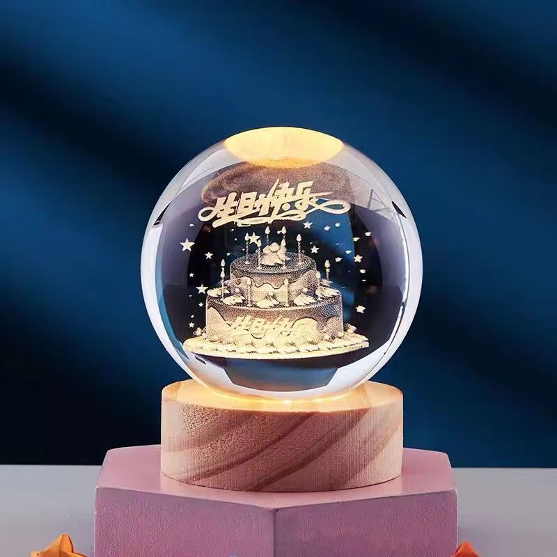 GleamSphere – Elegant 3D Night Lamp