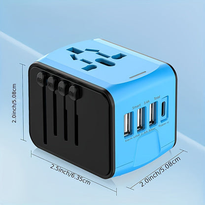 Universal Travel Adapter with 4 USB Ports and Type-C – Global Compatibility, Fast Charging Safety Features-4