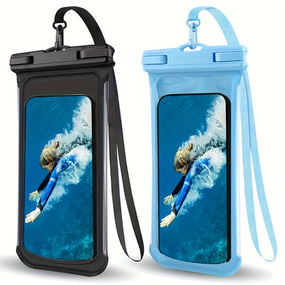 Waterproof Phone Pouch with Neck Strap for Beach and Travel – Durable PVC Smartphone Case for 20-32 cm Devices-2