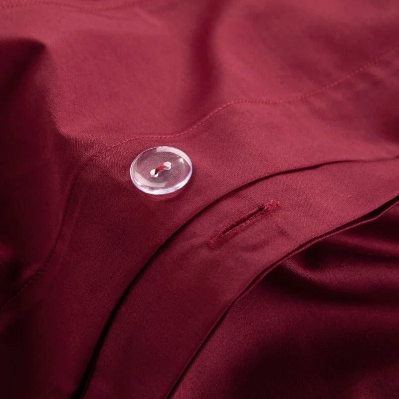 BurgundyGlow - Juego de Edredón de Algodón Egipcio