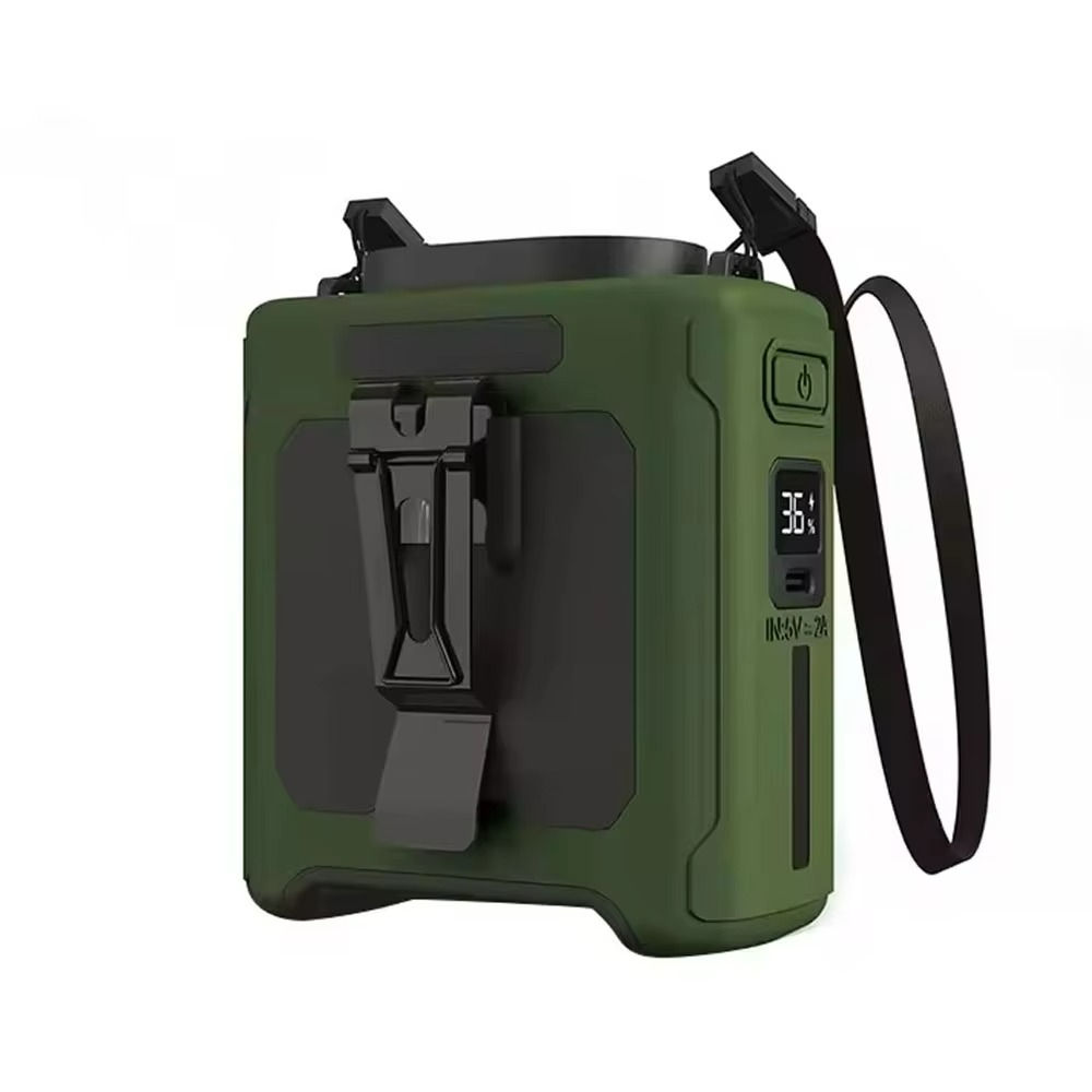 Portable Waist Fan with Power Bank and Flashlight