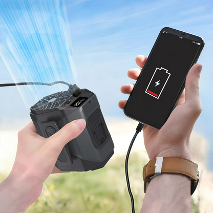 Portable Waist Fan with Power Bank and Flashlight