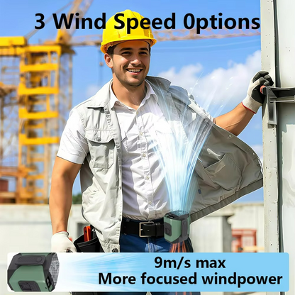 Portable Waist Fan with Power Bank and Flashlight