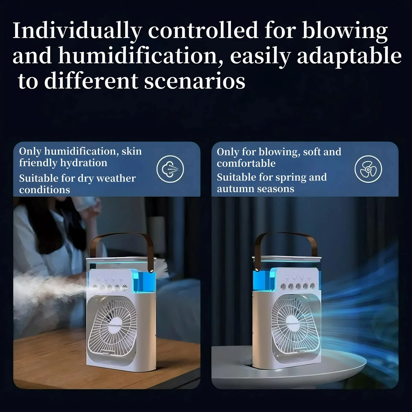 Ventilador de enfriamiento tres en uno pequeño enfriador de aire