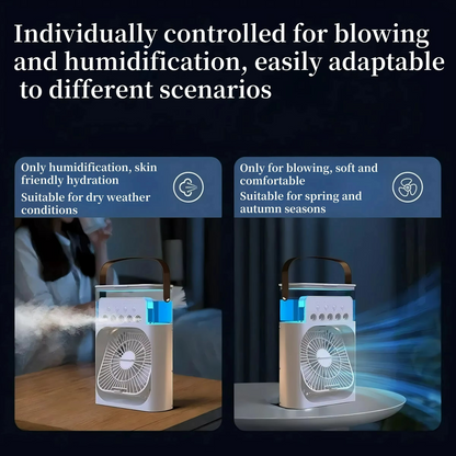 Ventilador de enfriamiento tres en uno pequeño enfriador de aire