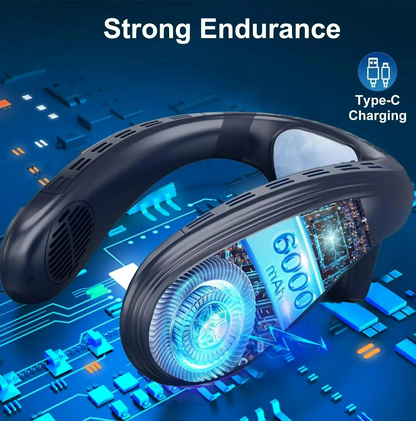 Przenośny na zewnątrz akumulatorowy wentylator na szyję z półprzewodnikiem