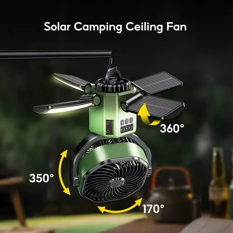 Ventilador de enfriamiento de aire ajustable para camping al aire libre