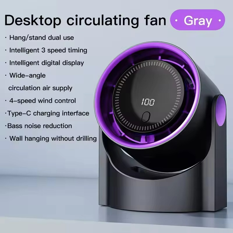 Wireless Portable Home Quiet Ventilator Desktop Digital Display Fan Air Cooler