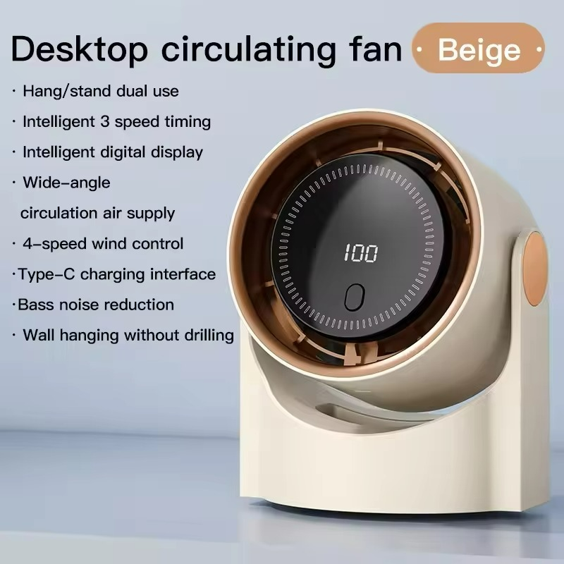 Wireless Portable Home Quiet Ventilator Desktop Digital Display Fan Air Cooler