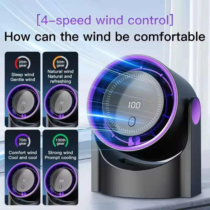 Wireless Portable Home Quiet Ventilator Desktop Digital Display Fan Air Cooler