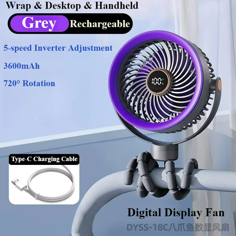 Rechargeable USB Charging Handheld Octopus Fan