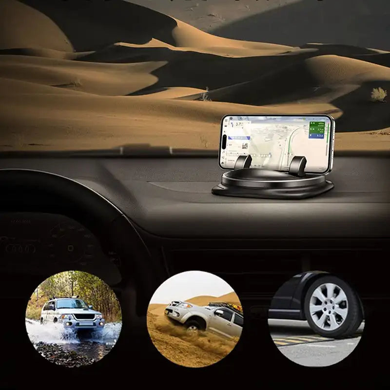 360° Rotating Car Phone Holder – Adjustable Dashboard and Air Vent Mount for Cell Phones 4-6.5 Inches-4