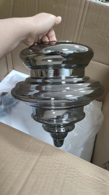 NebulaGlow - Lampe Suspendue Grise