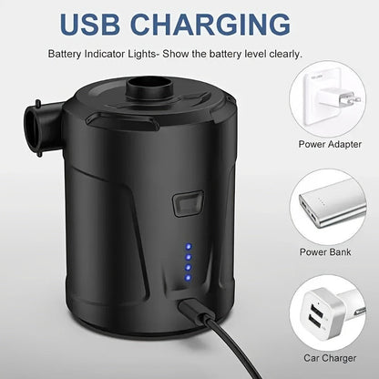 Rechargeable Wireless Mini Electric Air Pump - Lightweight USB Pump for Outdoor Use, Inflates Air Beds and More-2