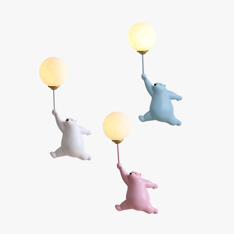 LumeBear – Lampada da parete a LED in resina e acrilico per le camerette dei bambini