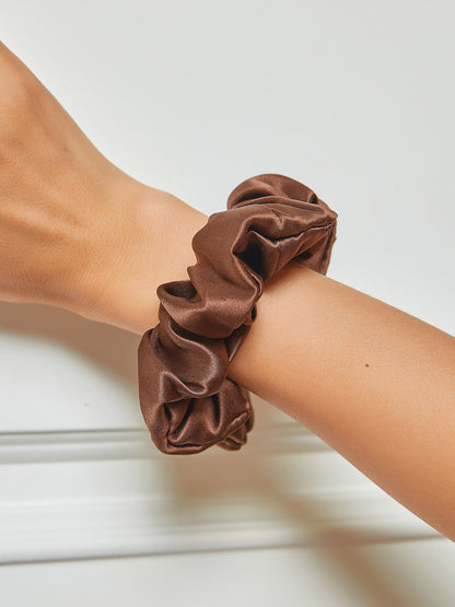 VelvetSilk - Midnight Silk Hair Scrunchies (3.5 cm)