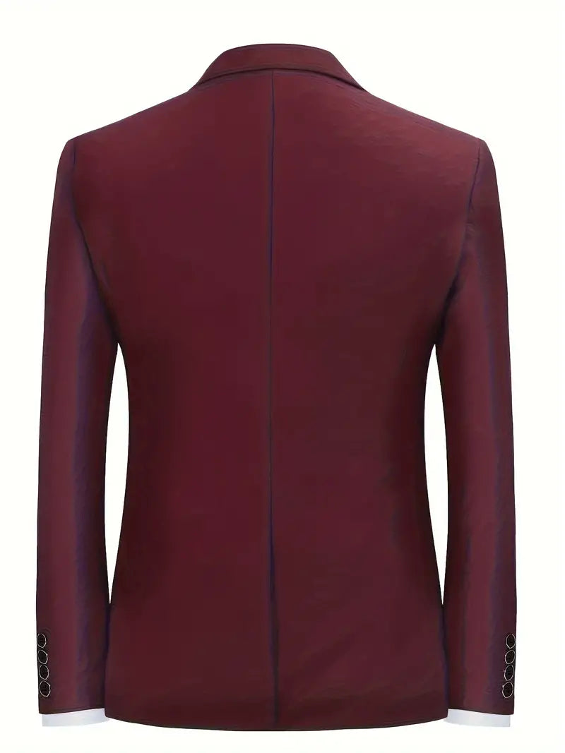 Men's Suit Set Black Size M Polyester Blazer and Pants-4