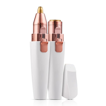 FlawlessBrow - Tondeuse double pour sourcils et visage au design blanc