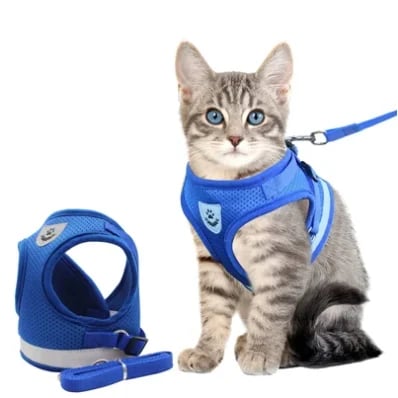 Reflective Cat Harness and Leash Set with Adjustable Straps for Safe Night Adventures – Comfortable Fit for Cats and Kittens-5
