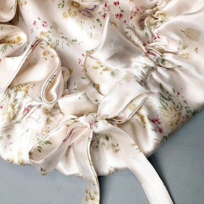 LuxeSilk - Double-Layer Silk Sleep Hat with Ribbon