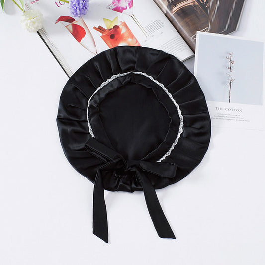 OpalSilk - Silk Lace Sleep Cap with Ribbons