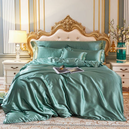 LuxeGlow - Satin Bed Set with Cotton Feel