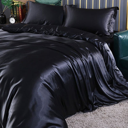 LuxeGlow - Satin Bed Set with Cotton Feel