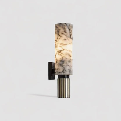 AuraStone – Marble Wall Lamp with Copper Accents