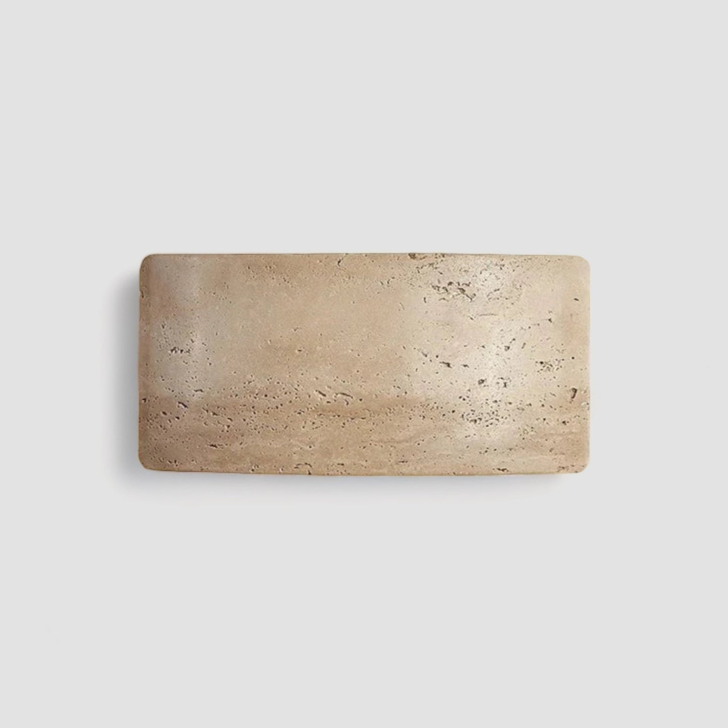 AuraGlow – Contemporary Wall Light Featuring Travertine and Glass