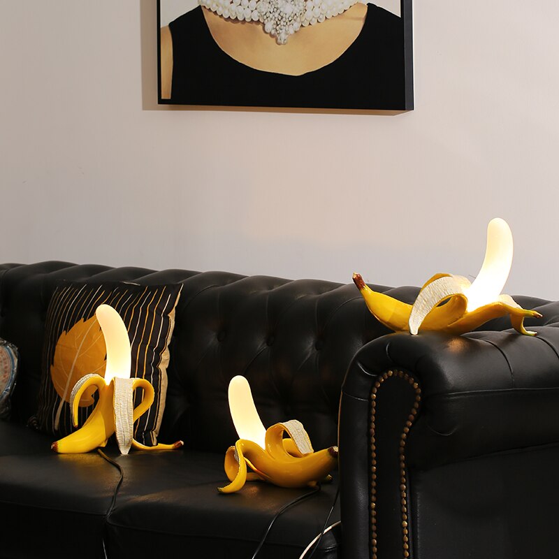 GoldenBanana - Lámpara de mesa Art Deco elegante