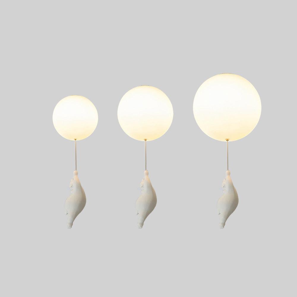 SkyLoom - Lampa wisząca w kształcie misia i balonu dla dzieci