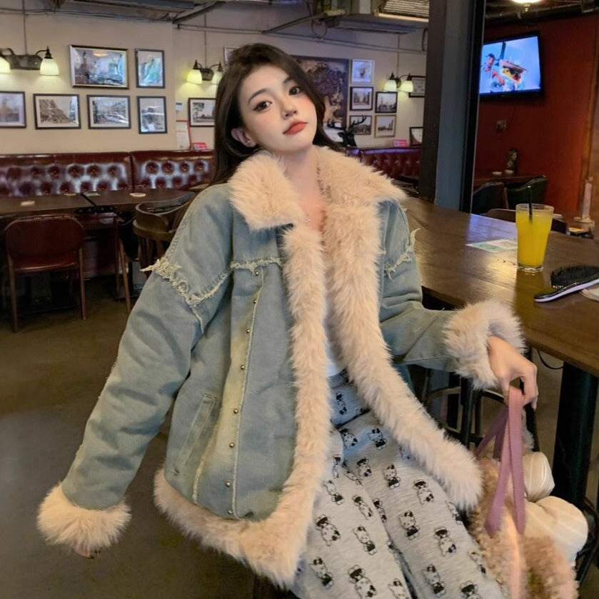 Delilah | Women's Modern Denim Down Winter Jacket