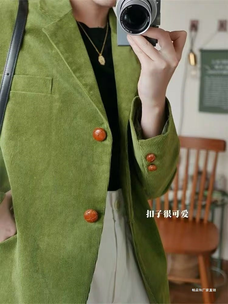 Mikaela | Cotton Lapel Metal Button Blazer