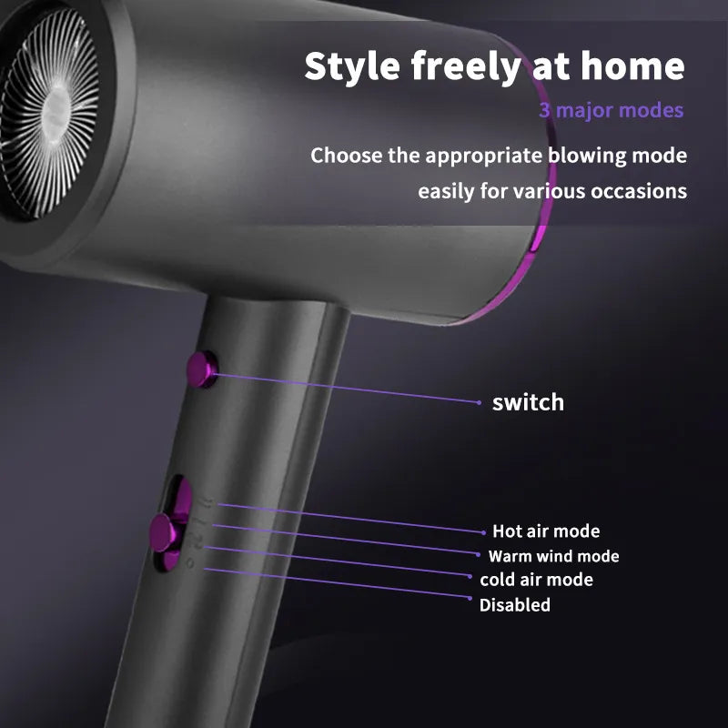AirFlow Pro - Compact Hair Dryer with Diffuser and Concentrator