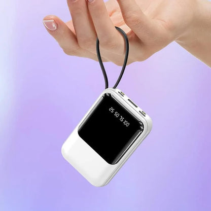 10000mAh Portable Power Bank with Fast Charging and Built-in Cables – Compact Phone Charger with LED Display