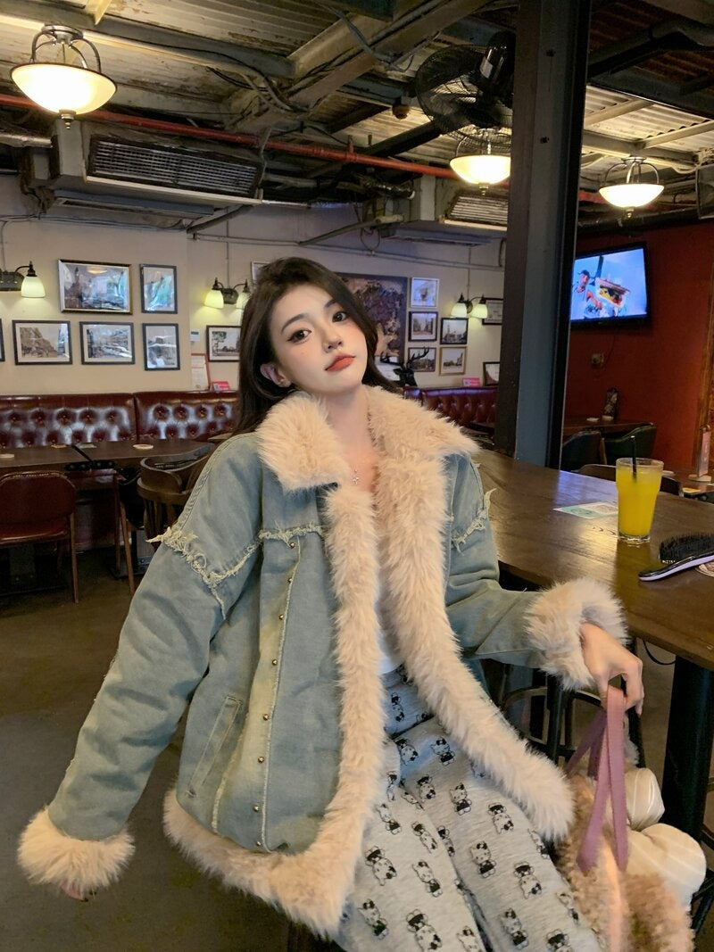 Delilah | Women's Modern Denim Down Winter Jacket