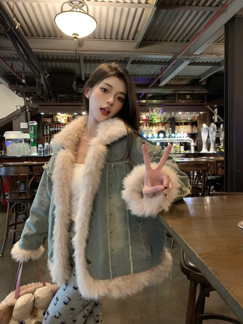 Delilah | Women's Modern Denim Down Winter Jacket